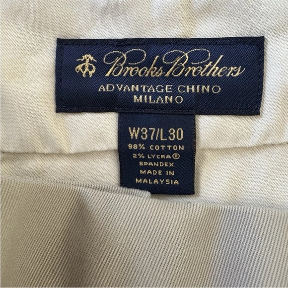 Brooks Brothers Advantage Chino Milano Pants Beige Men’s Size 37W 30L - Picture 4 of 7